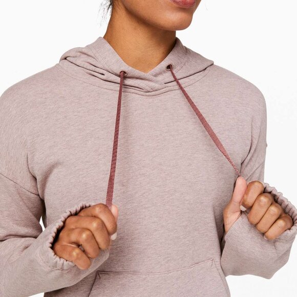 💖🌸 R-A-R-E Lululemon Cropped Peplum Hoodie Jacket Sweater in pretty Pink - Picture 12 of 15